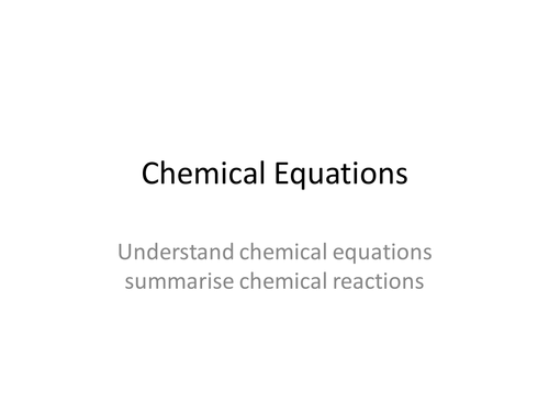 Chemical Equations