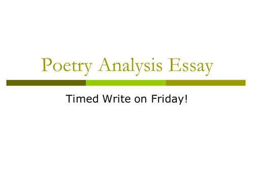 How to Write a Poetry Analysis Essay Powerpoint