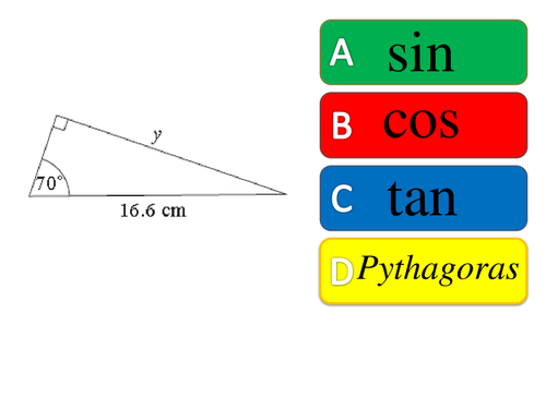 Trigonometry multiple choice starter