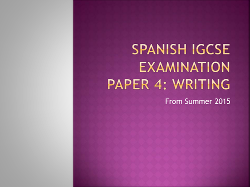 New CIE IGCSE Paper 4 Writing  (from June 2015)