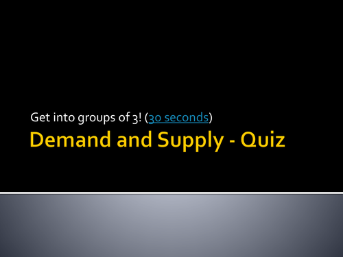 Demand and Supply Quiz