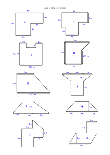 Area of composite shapes | Teaching Resources
