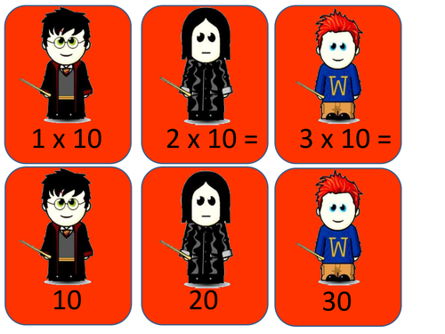 Harry Potter Multiplication Matching Cards