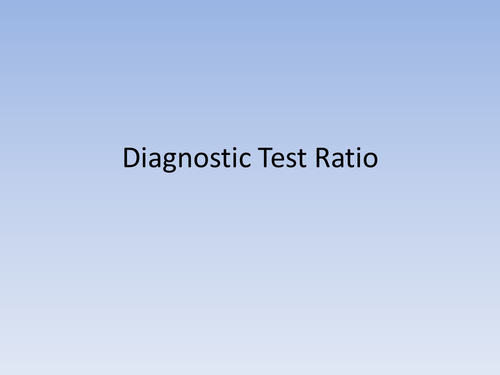 Diagnostic test / multiple choice quiz ratio