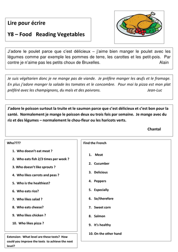 Y8 - Reading activities