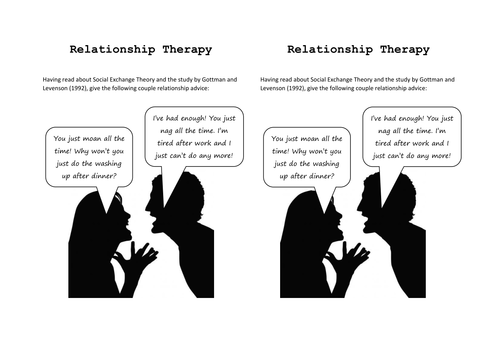 Maintenance Theories of Relationships Worksheets