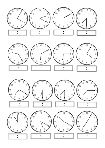 12 hour digital clocks past the hour | Teaching Resources