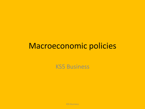 Lesson 6 Macroeconomic Objectives