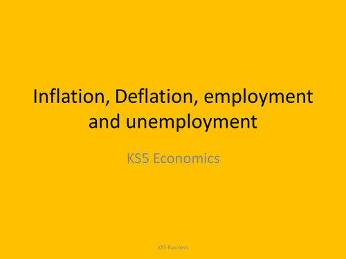 Lesson 9 inflation, deflation and unemployment
