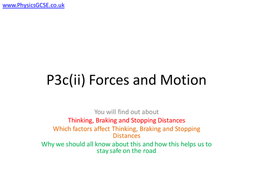 Thinking Braking and Stopping Distance