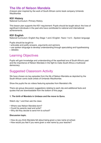 The life of Nelson Mandela in comic book form