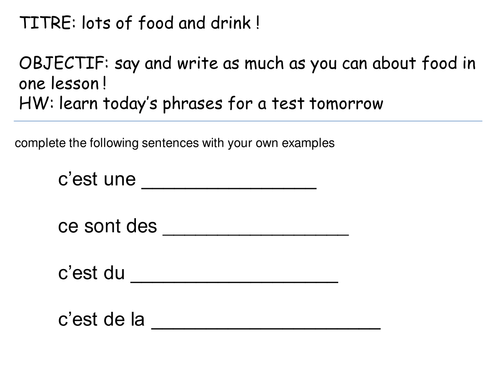 food and drink indef and partitive articles
