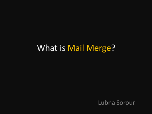 What is Mail Merge