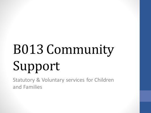 Community Support - Statutory &Voluntary services