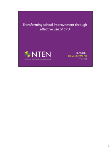 School improvement through effective use of CPD