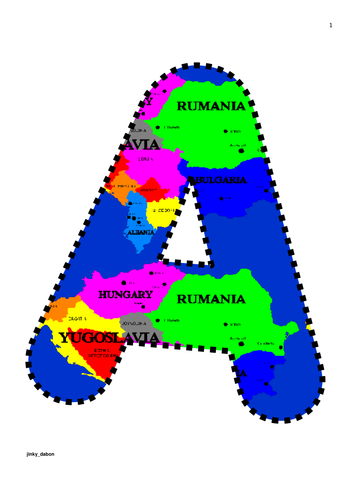 A4 Map Of Europe Themed Alphabet And Numbers Teaching Resources