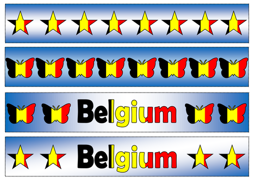 Flag of Belgium Themed Cut-out Borders