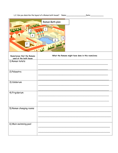 roman baths worksheet