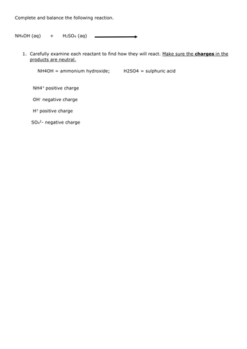 Balancing Equations | Teaching Resources