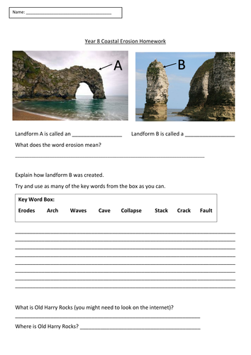 Weathering and erosion worksheets 7th grade picture