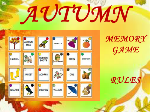 Autumn Memory Game