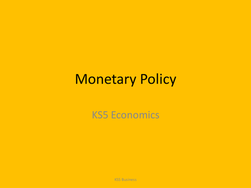 Lesson 13 Monetary Policy