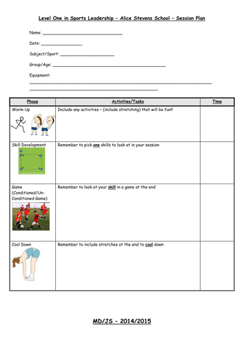 Sports Leaders Level 1 lesson plan for MLD pupils by 
