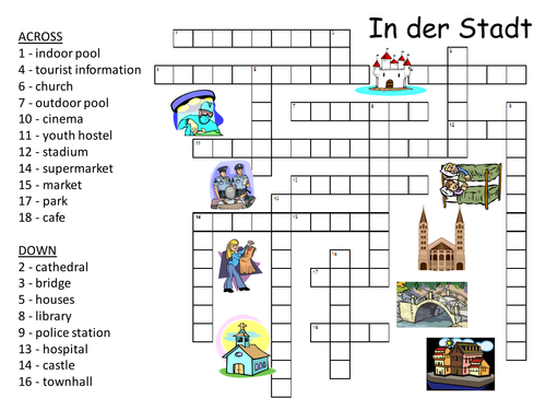 Crossword buildings in town | Teaching Resources