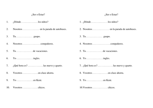 Worksheets Ser Y Estar Worksheet ser vs estar by neythen teaching resources tes