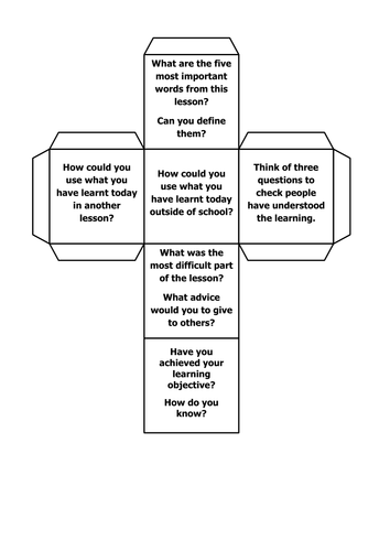 card template printable for a Plenary leonamarie Teaching   (editable) Resources by Dice