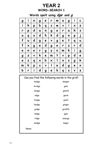 year 2 word search teaching resources