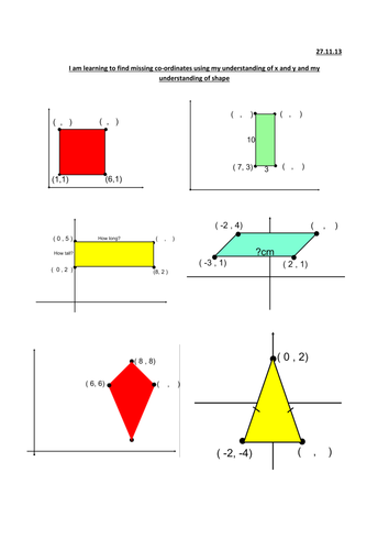 missing co ordinates questions year 6 ish by piggies89