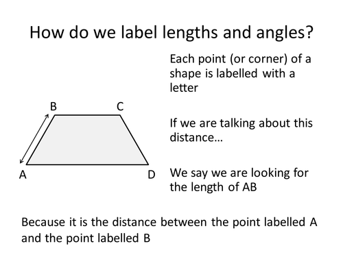 Identify and Label Angles and Lengths