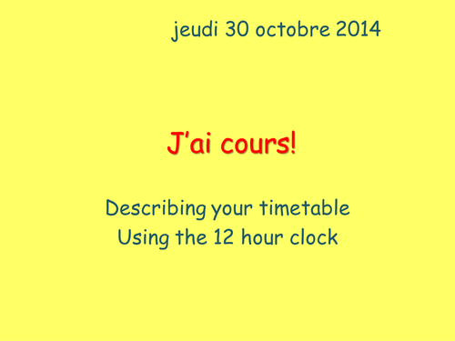 Studio 1 Module 2 j'ai cours