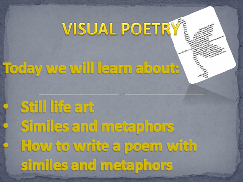 Metaphors and similes using visual poetry