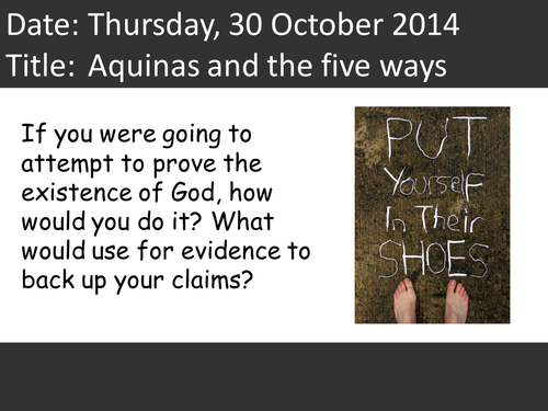 Aquinas- the cosmological argument- 5 ways