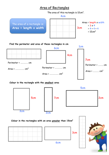 perimeter and area of a rectangle worksheet