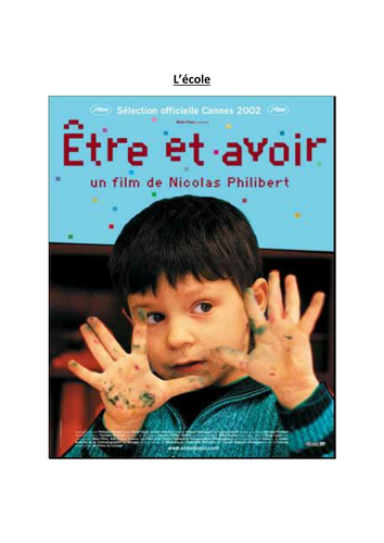 Etre et Avoir Film booklet | Teaching Resources