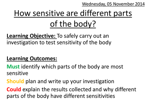 How sensitive are different parts of the body?