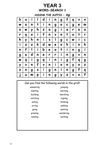 year 3 word search teaching resources