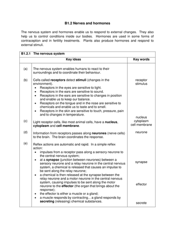 [41 ] Biology B1 Gcse Revision Aqa Gcse 9 1 Biology B3 Revision Sheets Differentiated Teaching