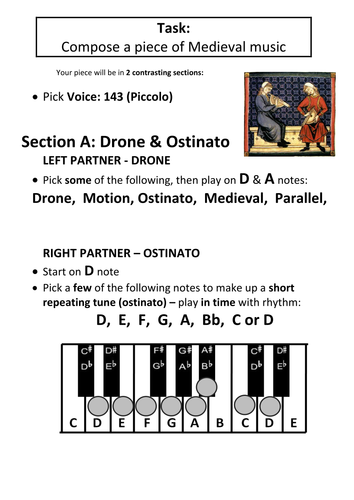 'Medieval' Music' Composition Worksheet