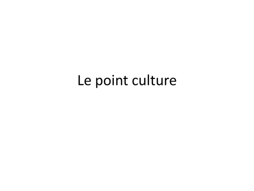 Le point Culture