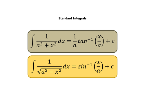 Standard Integrals (inc proof of)