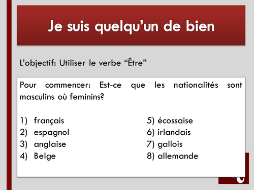 Allez 1 Je Suis Quelqu Un De Bien Teaching Resources