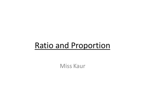 Ratio and proportion - KS4