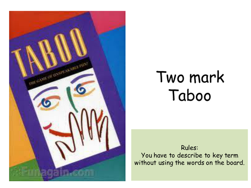 Taboo Religious Studies Key Terms