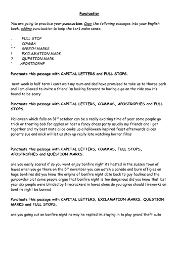 Bonfire/Halloween SPaG