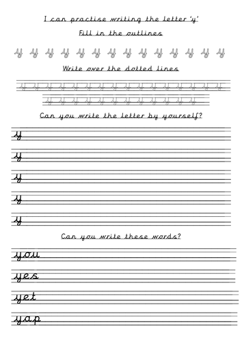 Handwriting sheets a-t lead in lines pre-cursive by - UK Teaching
