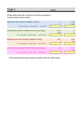 Introduction to Excel Spreasdsheets.